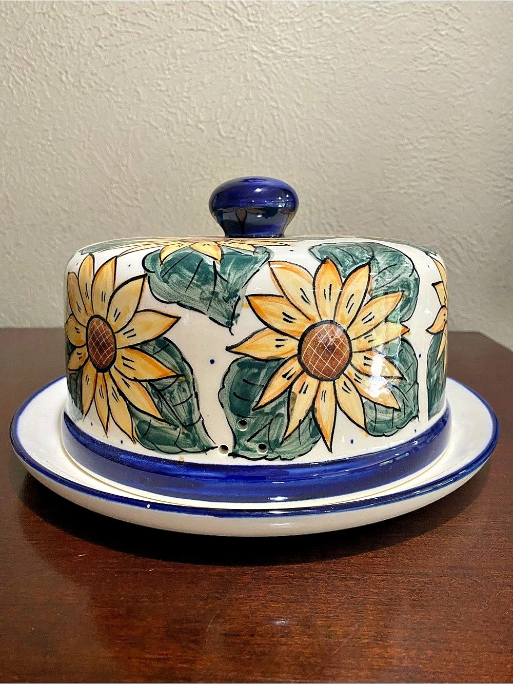 Vintage, Ceramika Bona Polish Pottery, Unikat Cheese Dome, Grazyna Pattern